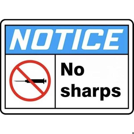 Accuform OSHA NOTICE SAFETYNO SHARPS 7 in  X MBHZ801XL MBHZ801XL